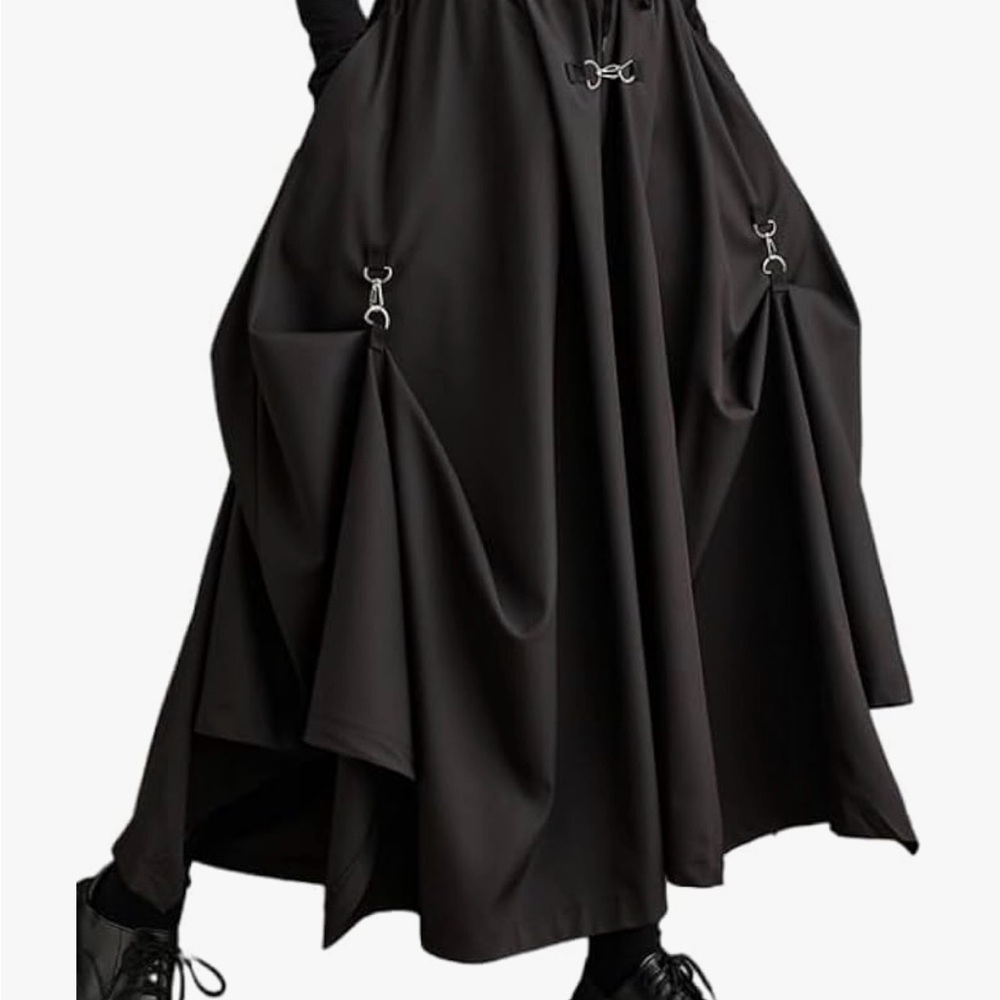 Oversized Silver Clip Pleated Drawstring Pants